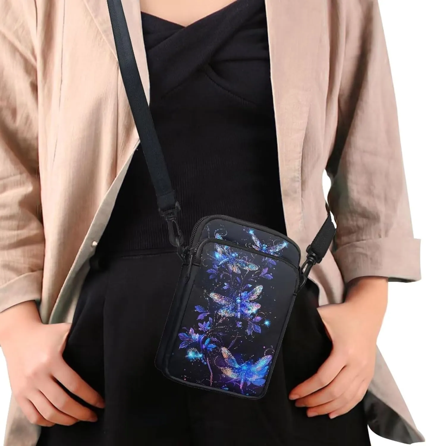 Women's 2 Layer Messenger Bags Portable Cross Bag Crossbody Handbags