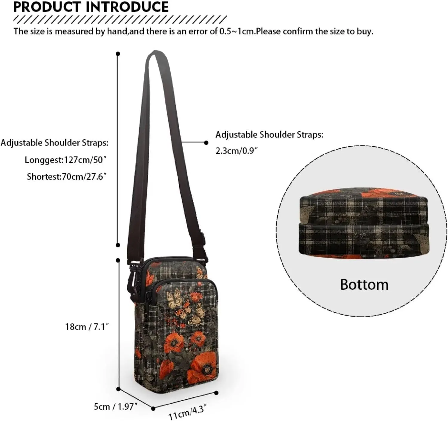 Women's 2 Layer Messenger Bags Portable Cross Bag Crossbody Handbags