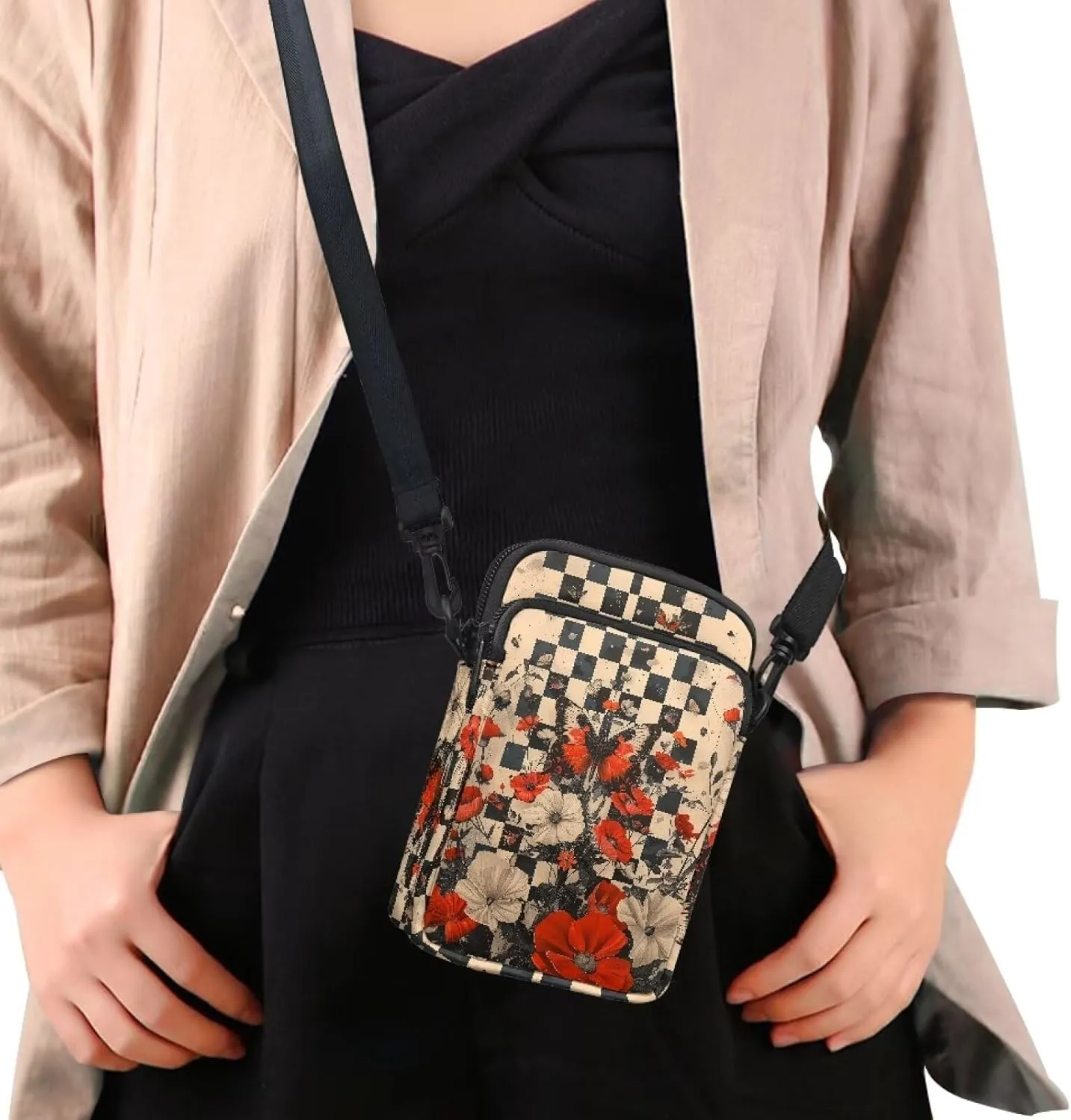 Women's 2 Layer Messenger Bags Portable Cross Bag Crossbody Handbags