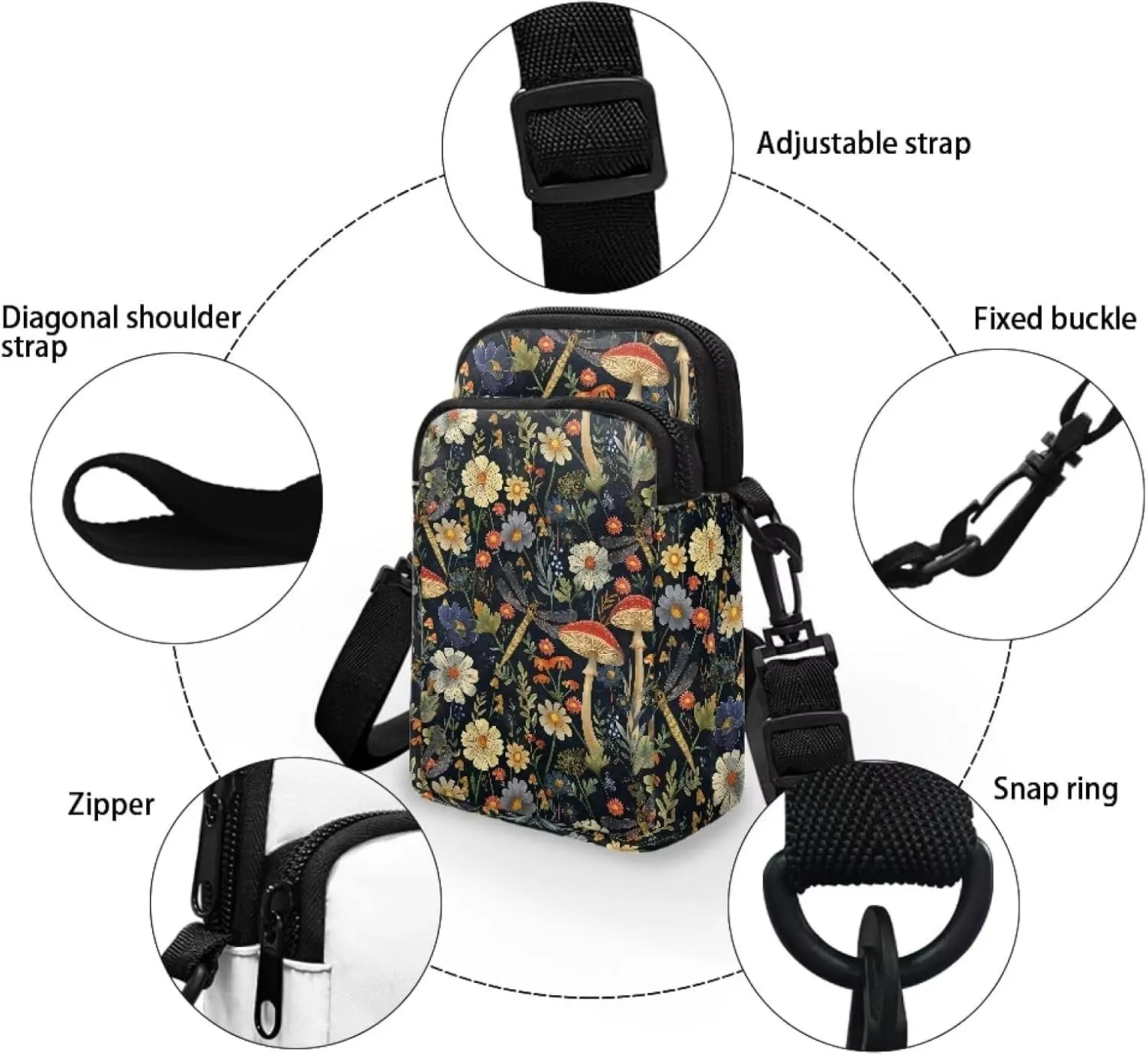 Women's 2 Layer Messenger Bags Portable Cross Bag Crossbody Handbags