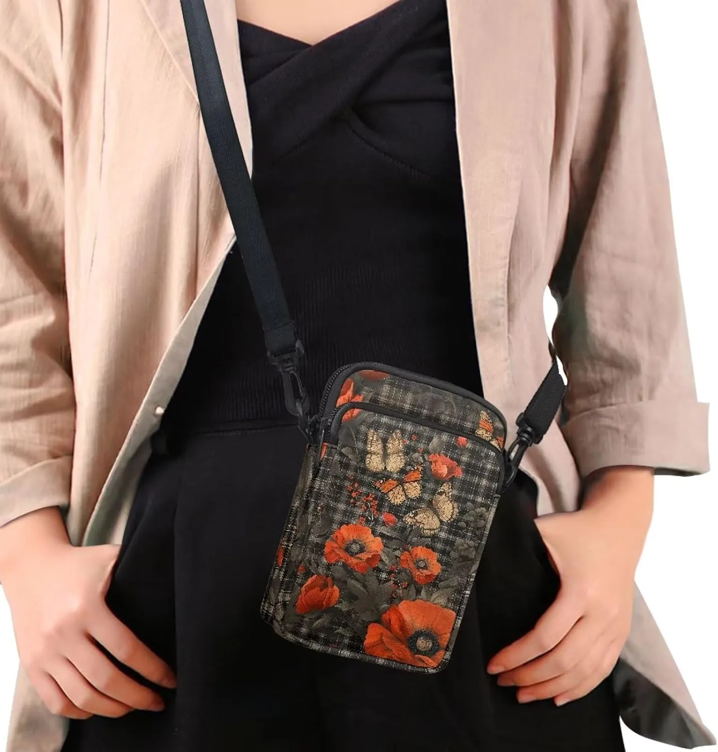 Women's 2 Layer Messenger Bags Portable Cross Bag Crossbody Handbags