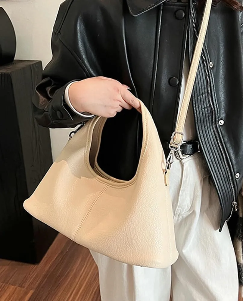 Womens Casual Dumpling Handbags Soft Vegan Leather Shoulder Crossbody Purse Small Trendy Zipper Tote Satchels