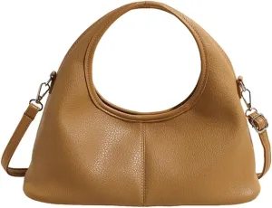 Womens Casual Dumpling Handbags Soft Vegan Leather Shoulder Crossbody Purse Small Trendy Zipper Tote Satchels