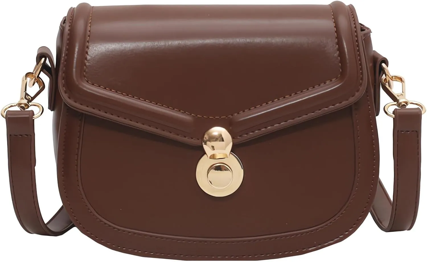 Women's Crossbody Bags and Handbags,Female Clutch Purses Daily Versatile Saddle Bags Satchel Bags Shoulder Bags Brown