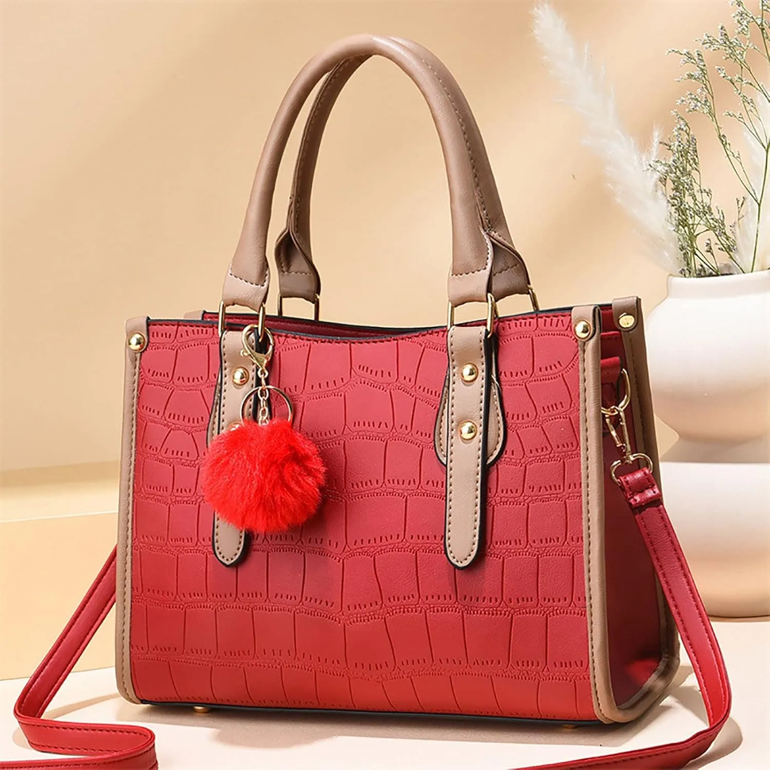 Womens Fashion Tote Bag Ladies Purse Satchel Shoulder Bags Tote Leather Bag Womens Bags for Work