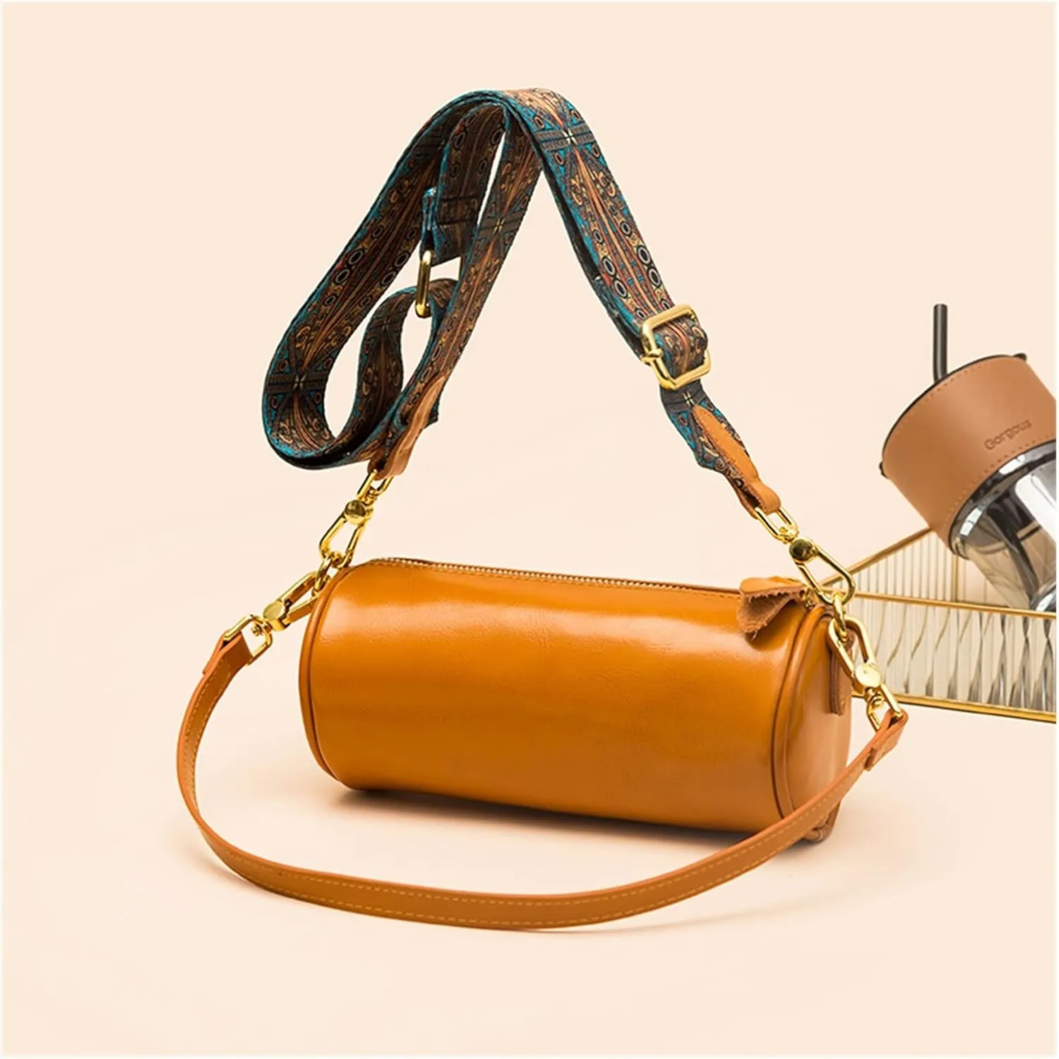 Womens Genuine Leather Shoulder Bags Small Messenger Bags Ladies Crossbody Bags For Women Shoulder Bags(Yellow)