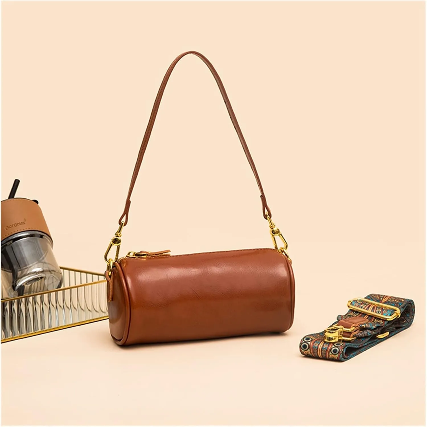 Womens Genuine Leather Shoulder Bags Small Messenger Bags Ladies Crossbody Bags For Women Shoulder Bags(Yellow)