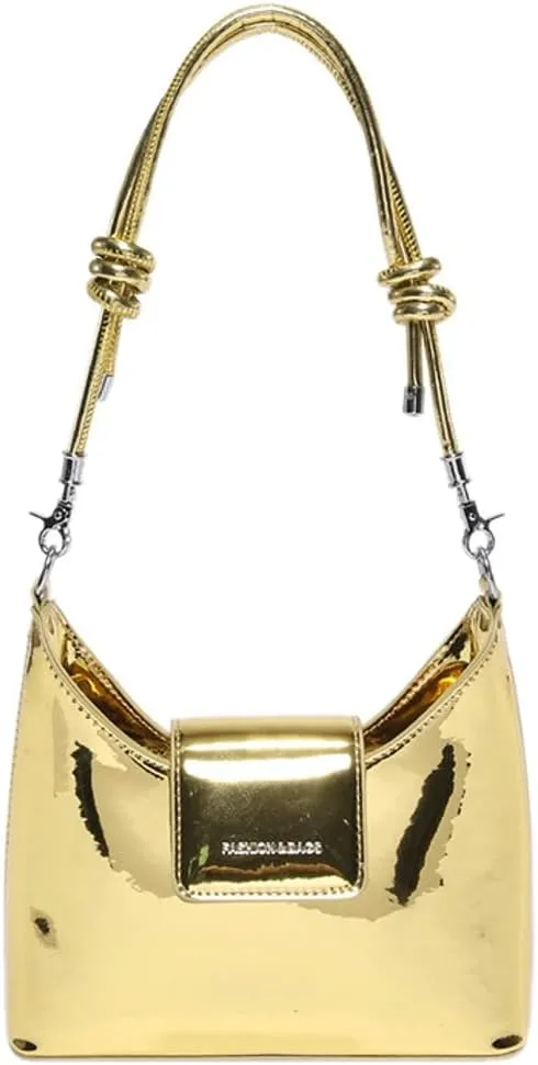 Women's Glossy Vegan Leather Shoulder Bag Small Y2k Crossbody Tote Purse Dumpling Handbag Top Handle Satchels