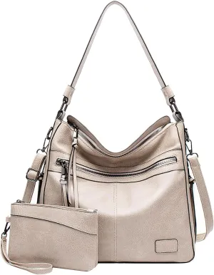 Women's Multi-Pocket Shoulder Bags Waterproof Nylon Crossbody Bags for Woman Trendy Womens Vacation Shoulder Bag(Beige)