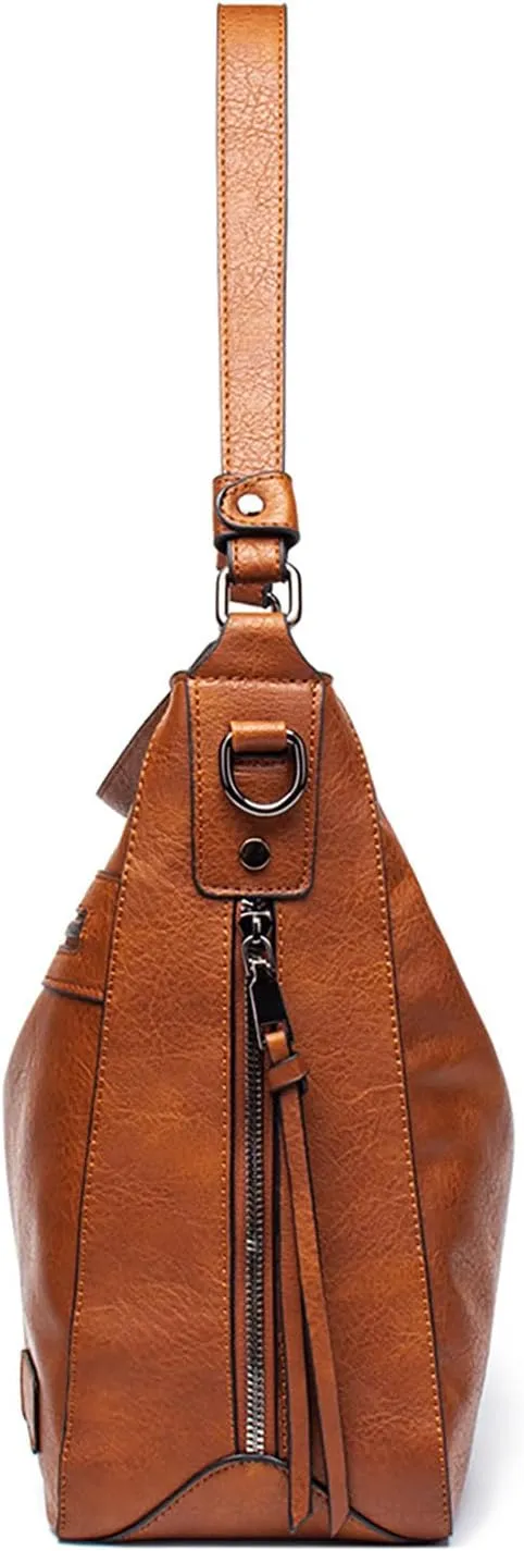 Women's Multi-Pocket Shoulder Bags Waterproof Nylon Crossbody Bags for Woman Trendy Womens Vacation Shoulder Bag(Gold)