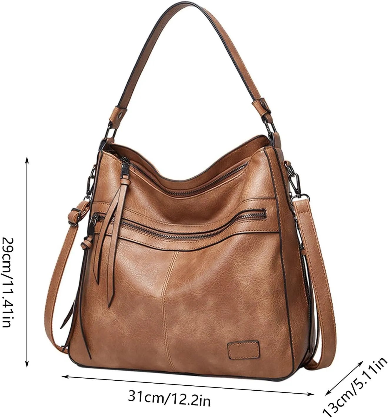 Women's Multi-Pocket Shoulder Bags Waterproof Nylon Crossbody Bags for Woman Trendy Womens Vacation Shoulder Bag(Gold)