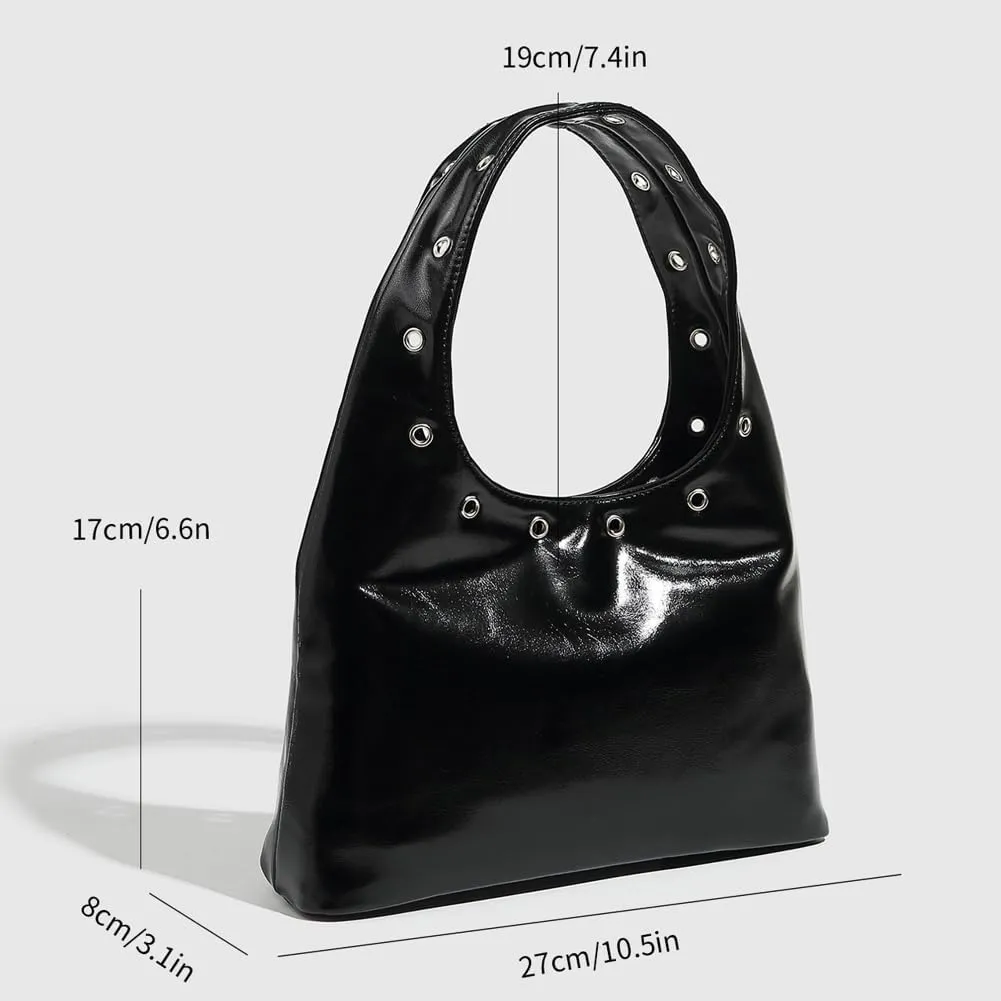 Womens PU Leather Shoulder Bag Retro Y2k Hobo Handbags Trendy Top Handle Purse Clutch Bag Satchels 2025