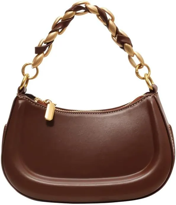Women's Retro Saddle Bags and Crossbody Bags,Female Underarm Purses Causal Versatile Hobo Bags Shoulder Bags Brown