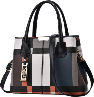 Womens Shoulder Shopping Handbags Roomy Multiple Pockets Bag Ladies Crossbody Purse Luxury Travel Bag(Black)