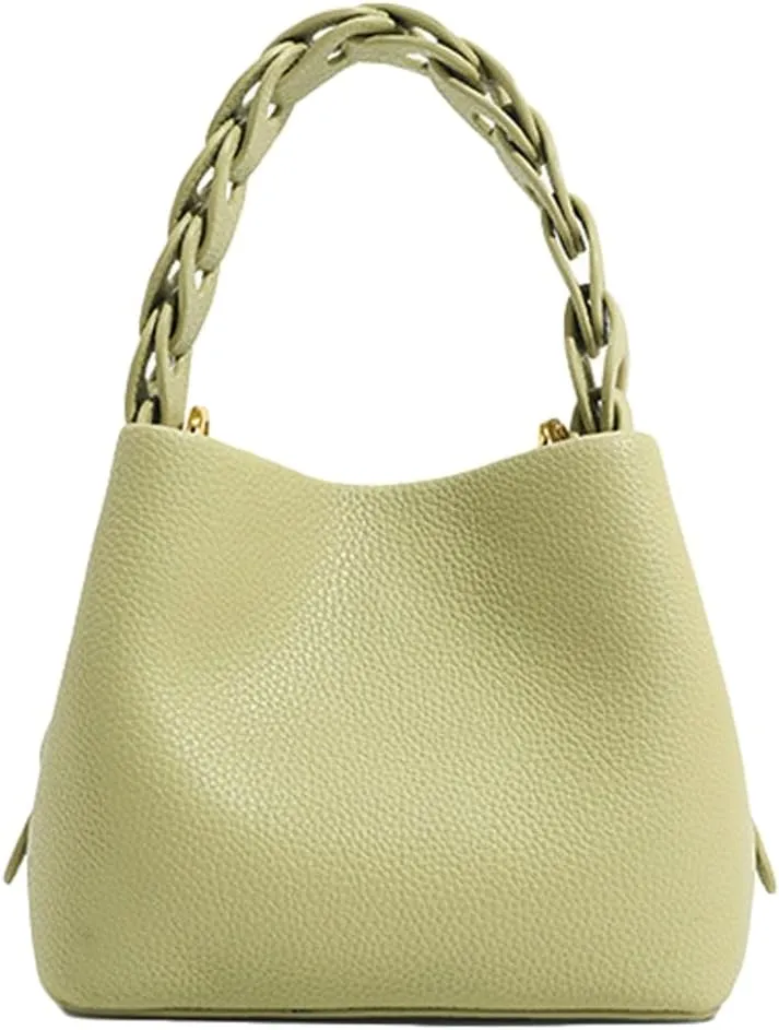 Women's Soft Vegan Leather Bucket Bag Small Drawstring Handbag Top-handle Purses Shoulder Crossbody Satchels
