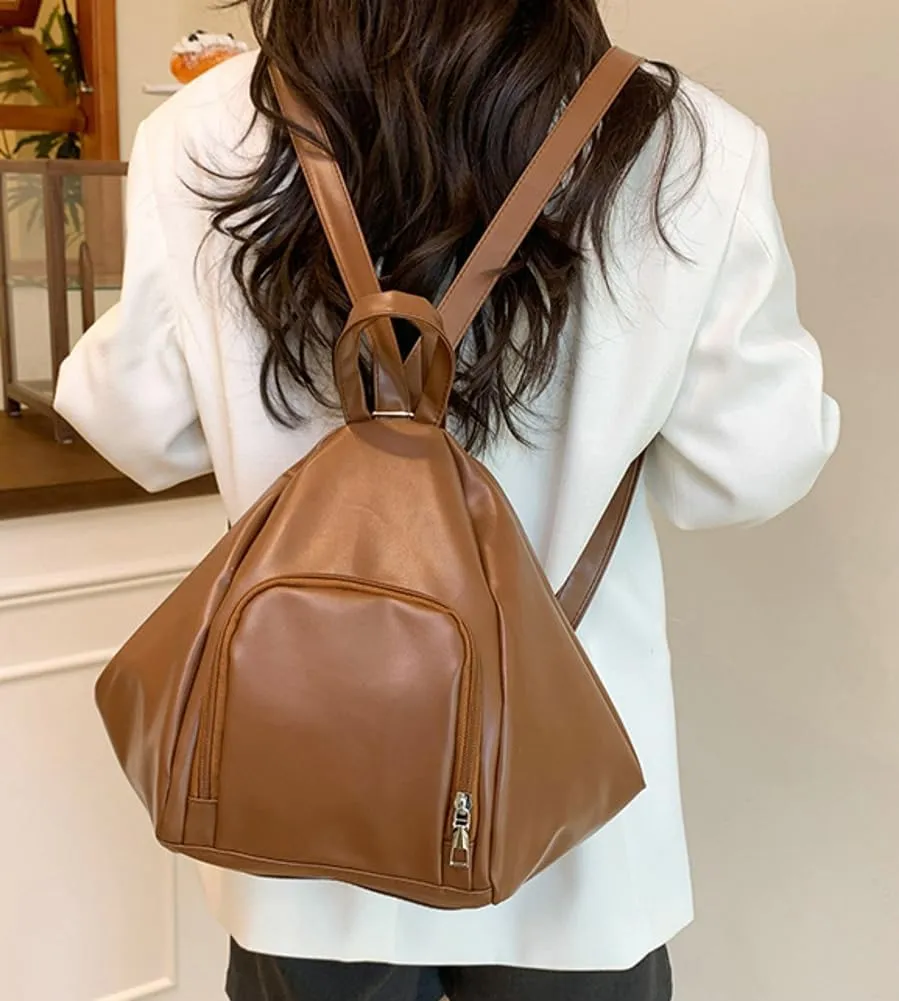 Womens Soft Vegan Leather Shoulder Bags Large Convertible Backpack Purse Travel Tote Handbag Satchels for Daily Use