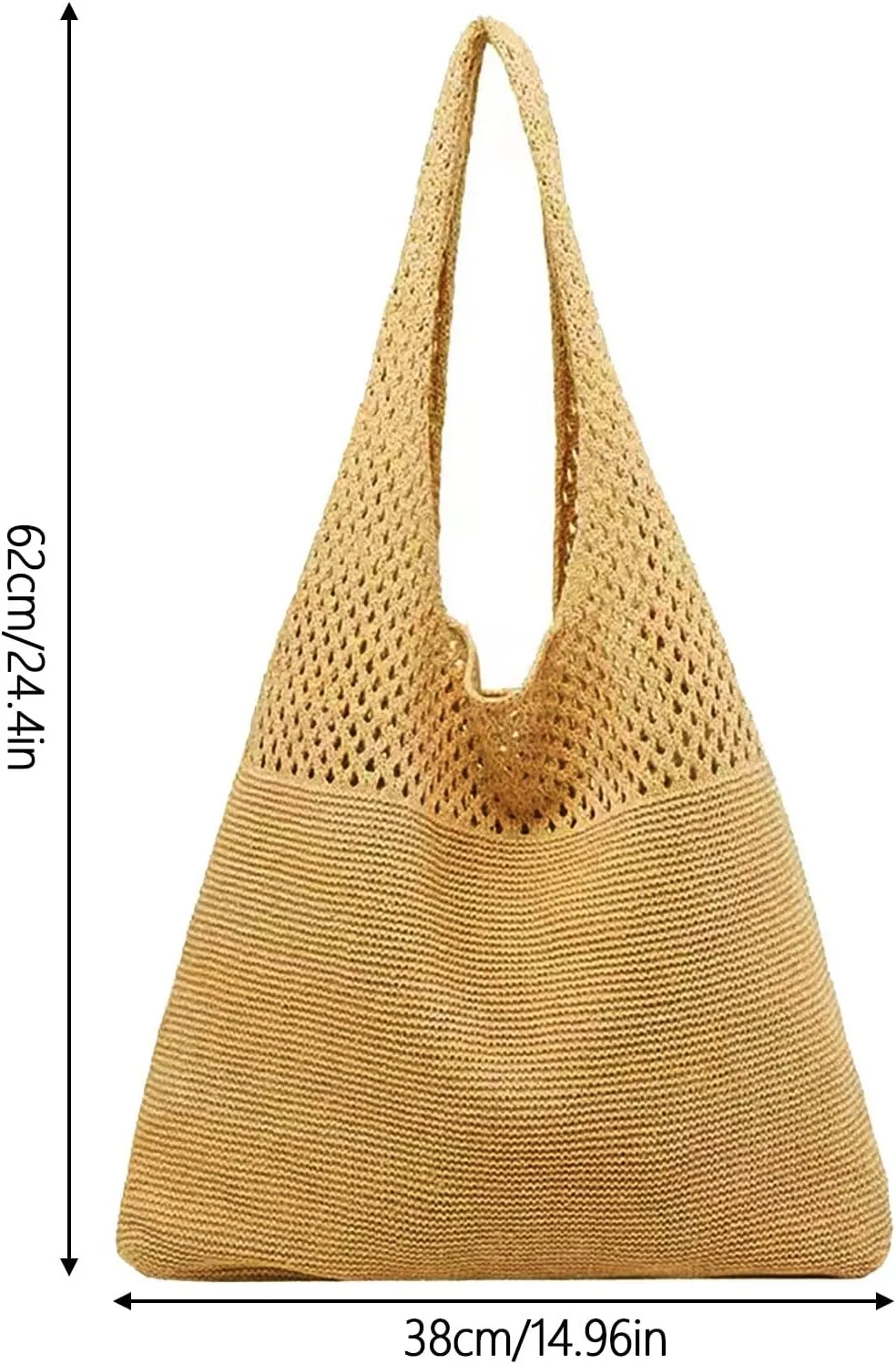 Women's Spring/Summer Portable Retro Hollow Knitted Handheld One Shoulder Vest Bag Women Shoulder Bags (Blue, One Size)