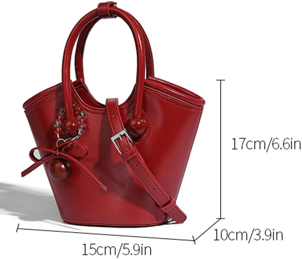 Womens Trendy Bucket Shoulder Crossbody Bag Cute Y2k Small Handbag Tote Purse Ladies Designer Vegan Leather Satchels