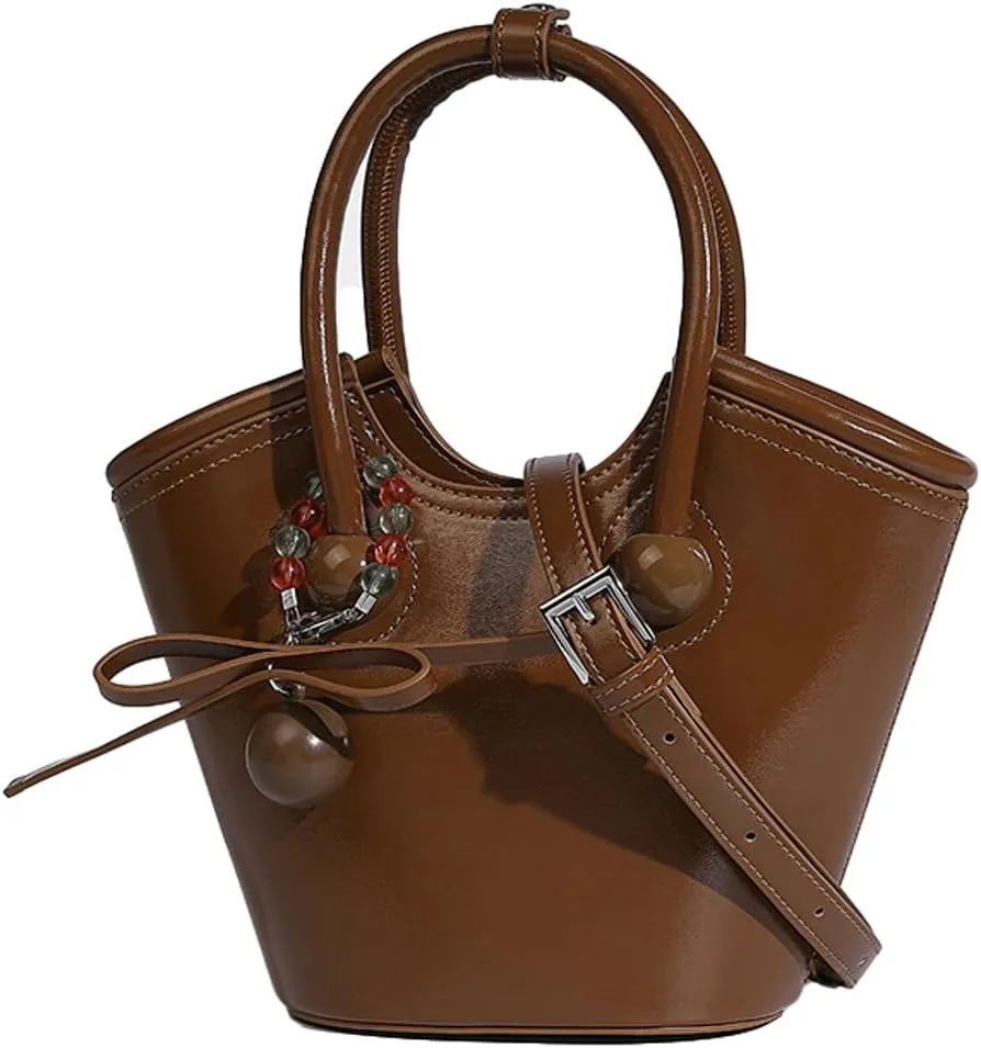 Womens Trendy Bucket Shoulder Crossbody Bag Cute Y2k Small Handbag Tote Purse Ladies Designer Vegan Leather Satchels