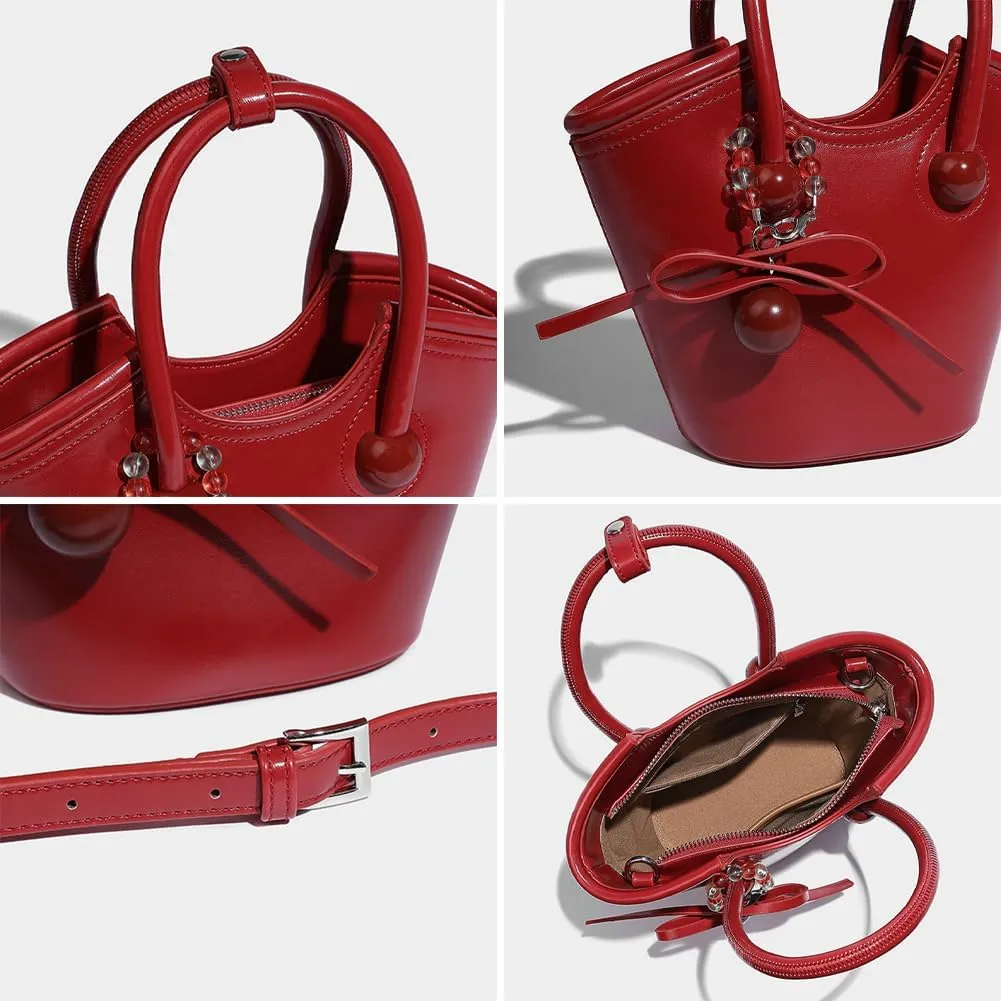 Womens Trendy Bucket Shoulder Crossbody Bag Cute Y2k Small Handbag Tote Purse Ladies Designer Vegan Leather Satchels