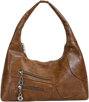 Womens Trendy Dumpling Shoulder Purse Soft Vegan Leather Tote Bag Large Y2k Zipper Handbags Satchels 2025
