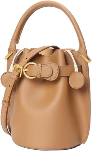 Womens Trendy Genuine Leather Bucket Bag Small Y2k Crossbody Shoulder Purse Ladies Top Handle Handbags Satchels