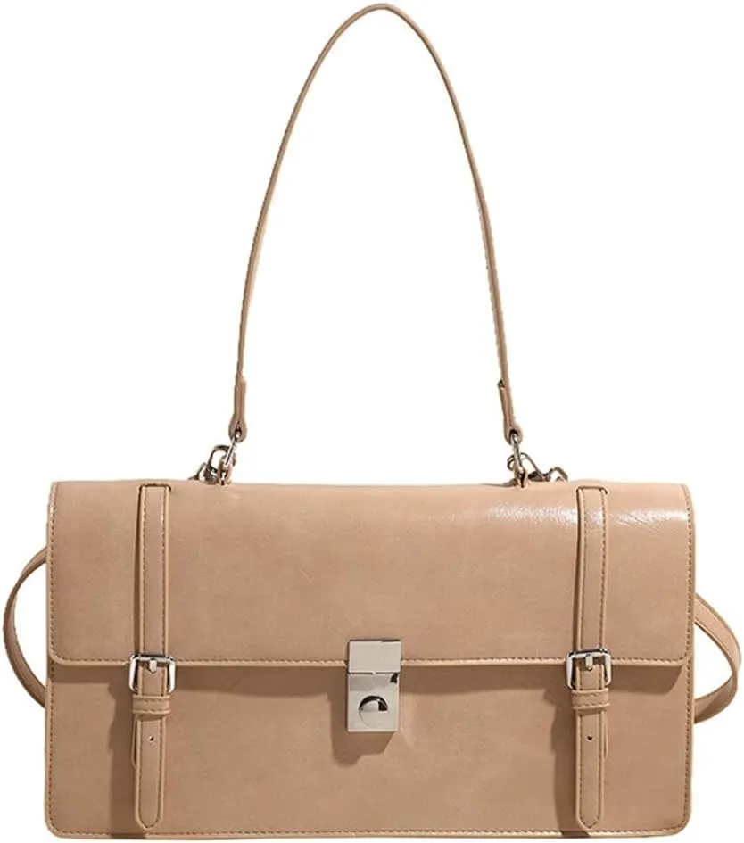 Womens Trendy Shoulder Crossbody Bag Y2k Vegan Leather Tote Purses Small Handbags Messenger Satchels with Buckle
