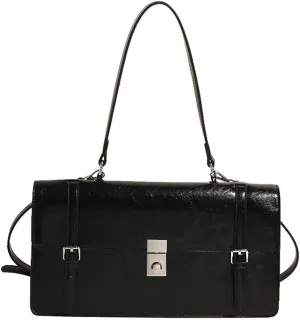 Womens Trendy Shoulder Crossbody Bag Y2k Vegan Leather Tote Purses Small Handbags Messenger Satchels with Buckle