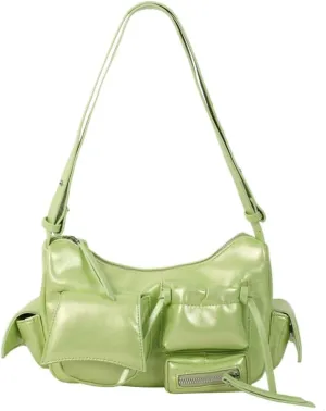 Womens Trendy Shoulder Tote Bag Small Y2k Vegan Leather Crossbody Purse Multi Pocket Handbags Top Handle Satchels