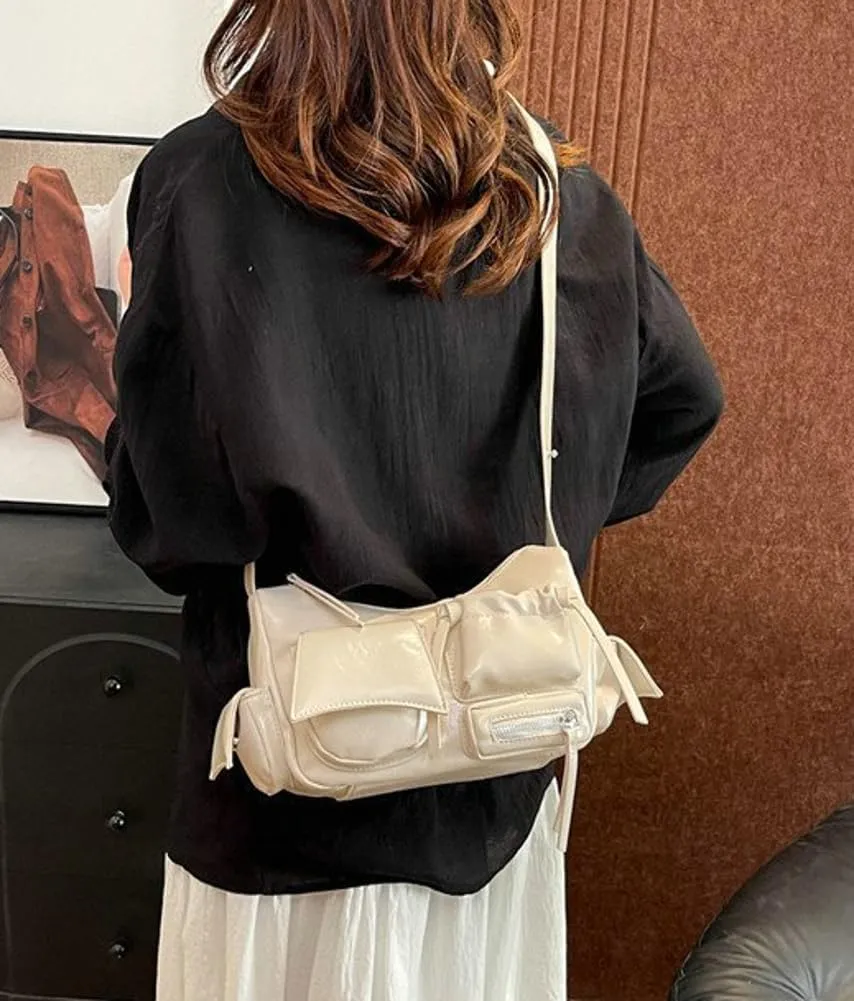 Womens Trendy Shoulder Tote Bag Small Y2k Vegan Leather Crossbody Purse Multi Pocket Handbags Top Handle Satchels