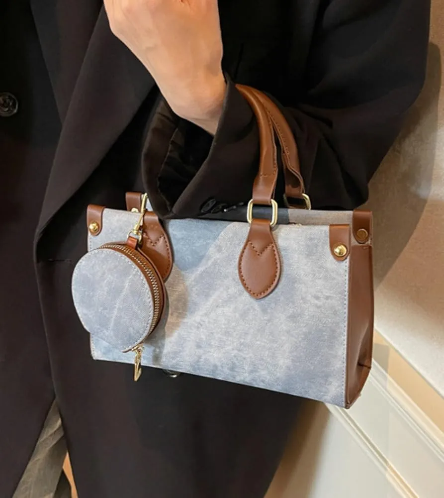 Women's Trendy Vegan Leather Clutch Purse Handbags Small Tote Bag Elegant Ladies Shoulder Crossbody Satchels