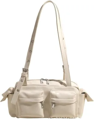 Womens Trendy Vegan Leather Shoulder Bag Large Vintage Y2k Tote Purse Handbag Multi Pocket Top Handle Satchels