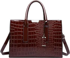 Womens Trendy Working Tote Bags Large Vegan Leather Shoulder Crossbody Purse Handbags Crocodile Satchels 2025