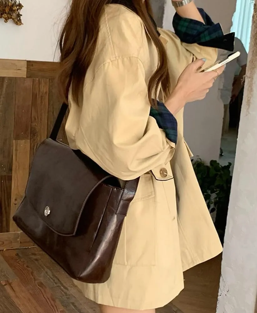 Womens Vintage Tote Bag Large Vegan Leather Crossbody Shoulder Purse Handbag Work Messenger Satchels Briefcase