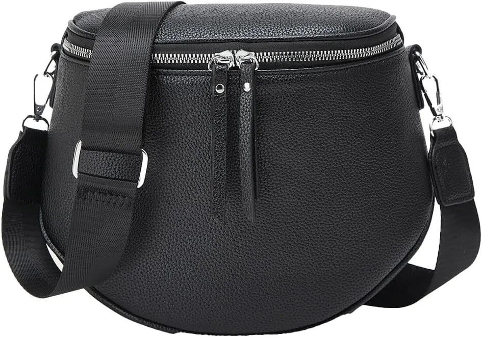 Womens Vintage Vegan Leather Shoulder Bag Small Crossbody Sling Purse Handbags Chest Satchels