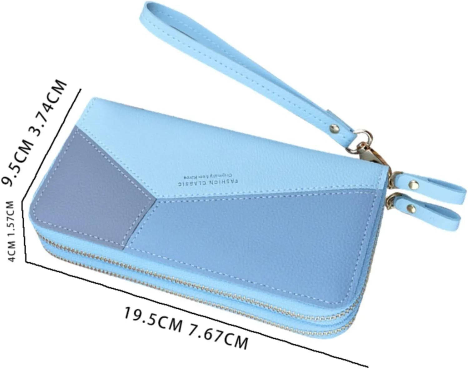 Womens Wallets PU Leather Color Block Purse Ladies Wristlet with Card Slots Zipper Fashion Coin Holder Purse