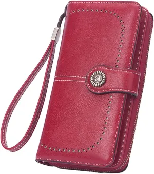 Womens Wallets Small PU Leather Wallets Ladies Wristlet with Card Slots id Window Zipper Coin Purse Holder Purse