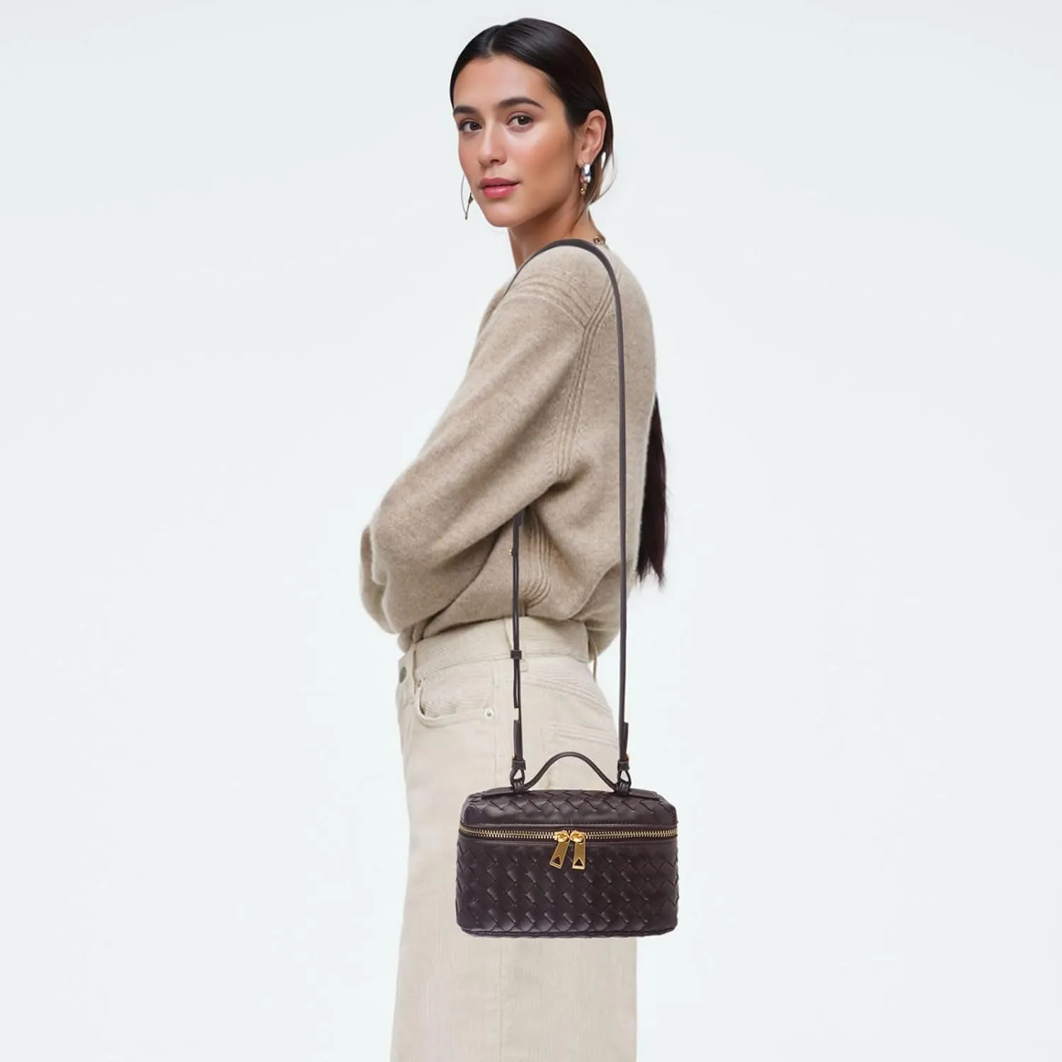 Woven Shoulder Bags for Women, Crossbody Bag Cute Satchels Clutch Purses Top-Handle Tote Handbag