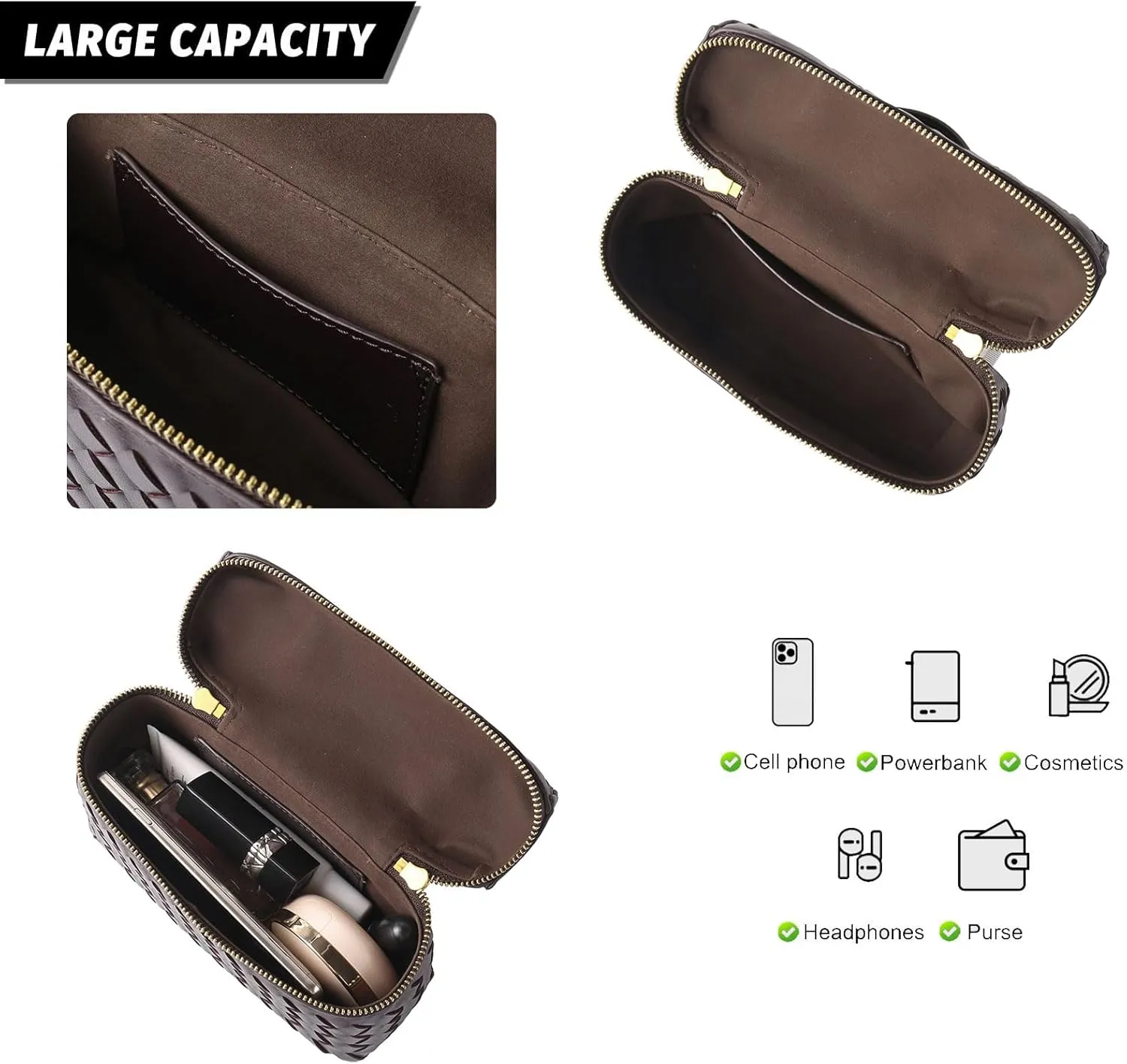 Woven Shoulder Bags for Women, Crossbody Bag Cute Satchels Clutch Purses Top-Handle Tote Handbag