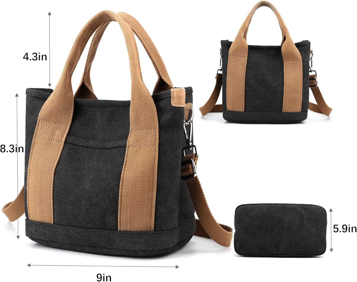 Wxnow Canvas Messenger bags for women,Tote Crossbody Shoulder Bag Satchel Purse